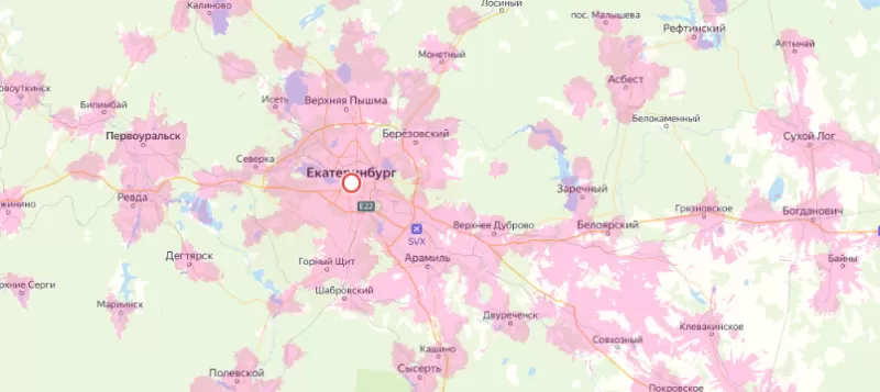 Зона покрытия Билайн в городе Томск и области 